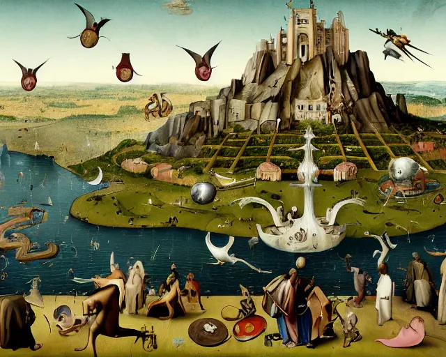 Prompt: hieronymus bosch concept art of the gta v