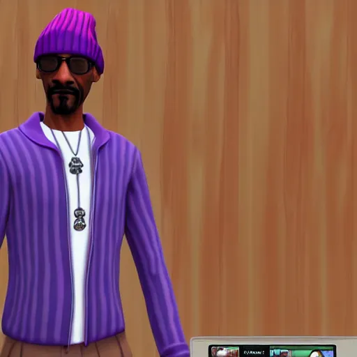 Image similar to snoop dogg as a sims 4 character