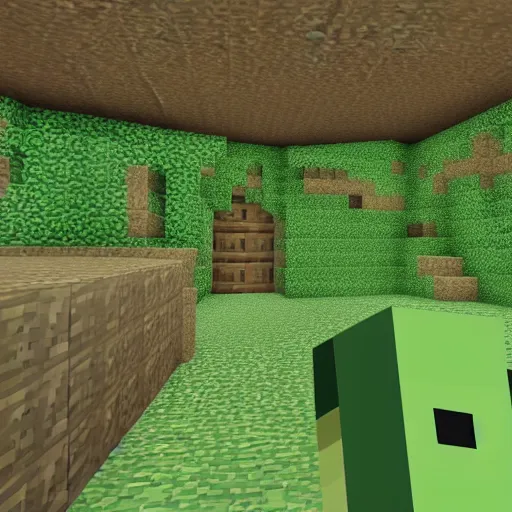 Prompt: Shrek in Minecraft