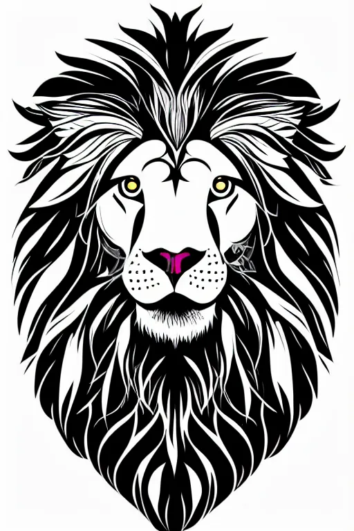 Image similar to Portrait of a lion, anime, sticker, colorful, illustration, highly detailed, simple, smooth and clean vector curves, no jagged lines, vector art, smooth