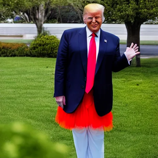 Prompt: Donald Trump wearing a tutu, as an anime character