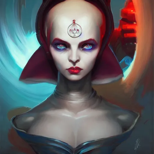 Prompt: portrait of jynx from arcane, art by pete mohrbacher and guweiz and ilya kuvshinov, digital art, highly detailed, intricate, sci - fi, sharp focus, trending on artstation hq, deviantart, unreal engine 5, 4 k uhd image