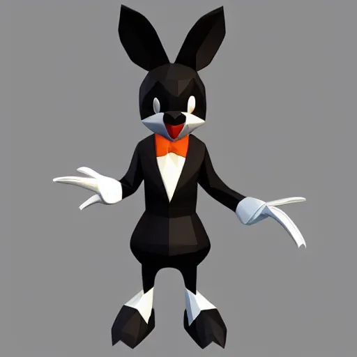 Prompt: low poly oswald the lucky rabbit