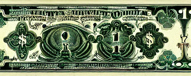 Image similar to dollar bill designed by ernst haeckel