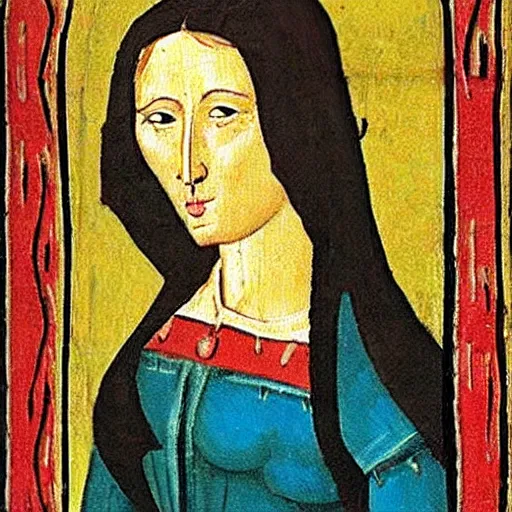 Image similar to medieval painting of kim kardashian