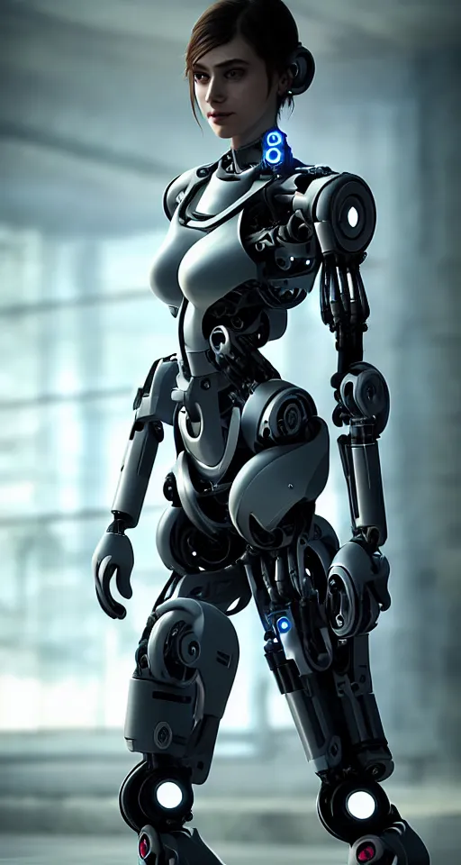 Image similar to beutiful girl cyborg, trending artstaition, unreal engine, cinematic