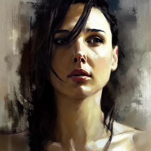 Image similar to painting of gal gadot by jeremy mann