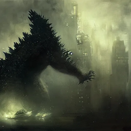 Image similar to godzilla by jeremy mann