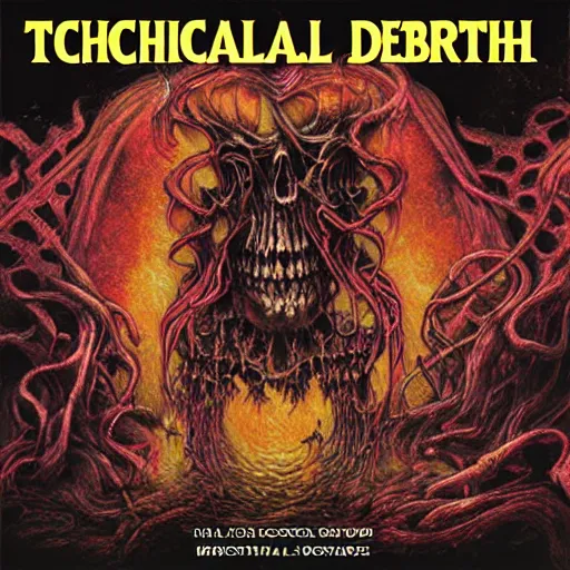 Prompt: Technical brutal death metal album