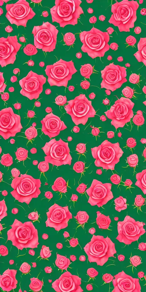 Image similar to seamless pattern of beautiful roses with leaves and throns, colourful, symmetrical, repeating 35mm photography