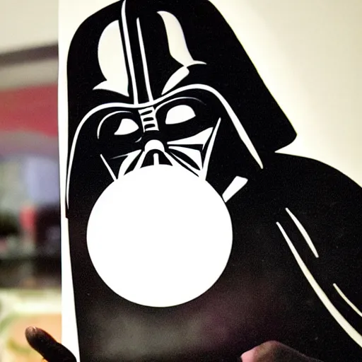 Prompt: a photo of darth vader holding a portal gun