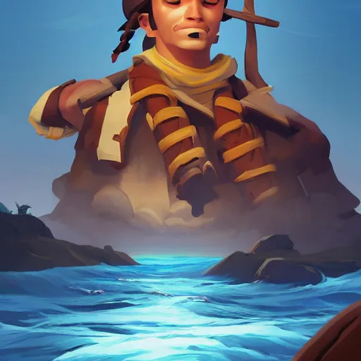 Image similar to painting jack the pirate on sea of thieves game avatar hero smooth face median photoshop filter cutout vector behance hd by jesper ejsing, by rhads, makoto shinkai and lois van baarle, ilya kuvshinov, rossdraws, illustration, art by ilya kuvshinov and gustav klimt