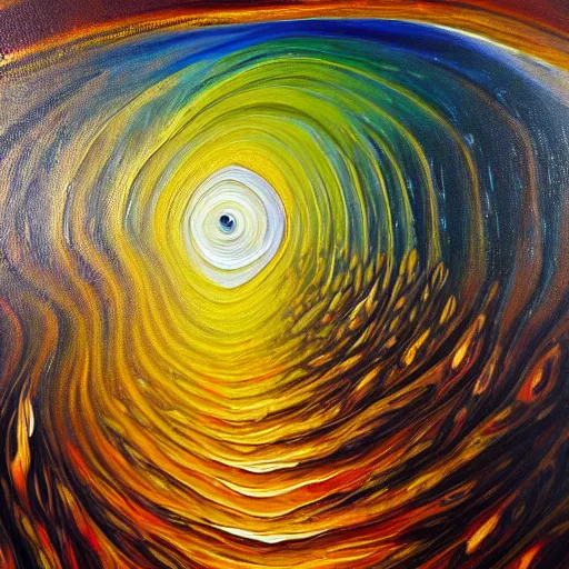 Prompt: a painting of the flow of time!! reversing! at the moment of the death!!, oil painting, a sense of wonder, a sense of awe, inspiring, majestic, highly textured