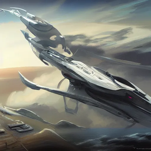 Prompt: starship in the shape of a spear, concept art, scifi, digital ilustration, artstation hq