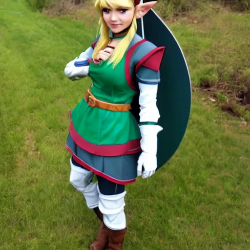 Prompt: Zelda dressed as Link