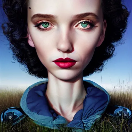 Prompt: Lofi portrait in a field, Pixar style by Tristan Eaton and Stanley Artgerm and Tom Bagshaw and Tim Burton