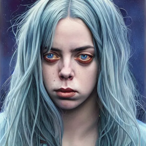 Image similar to Billie Eilish, by Mark Brooks, by Donato Giancola