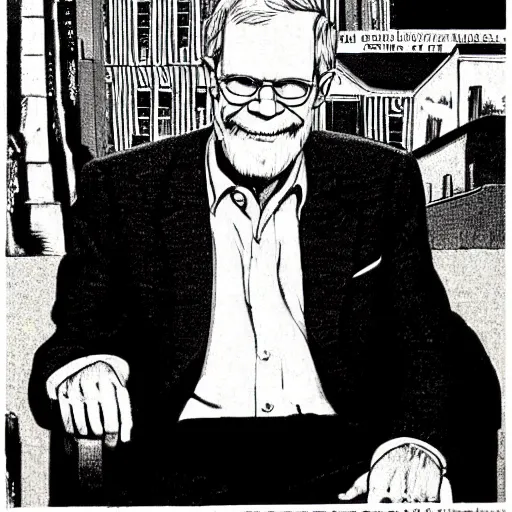 Prompt: david letterman drawn by robert crumb