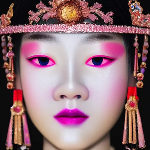 Prompt: a 8 0 megapixel portrait of a pretty young princess from the song dynasty, # makeup lipstick macro eyes by ohrai, noriyoshi, rendered in octane 8 k subsurface scattering