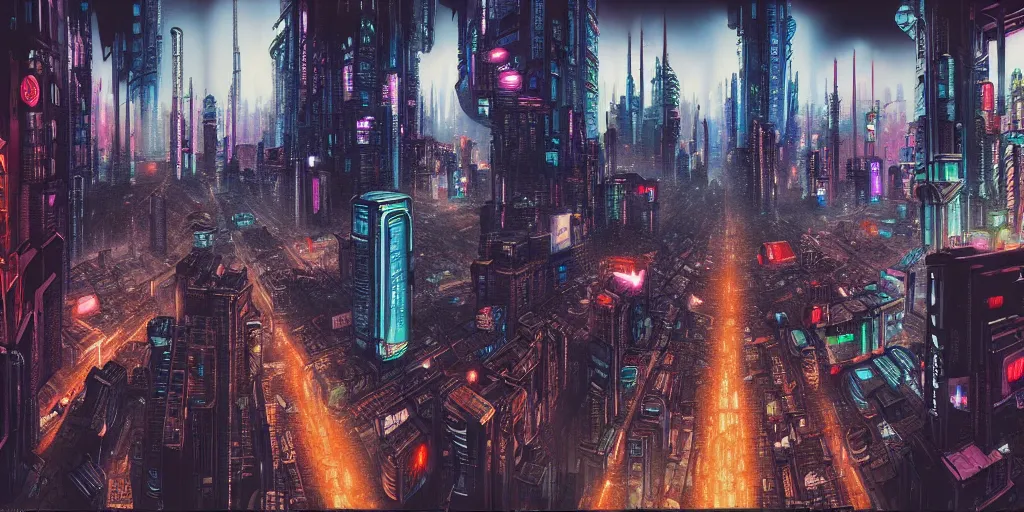 Image similar to cyberpunk city, highly detailed, painting by otto dix, 8 k