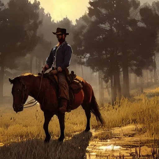 Image similar to red dead redemption, painted by greg rutkowski