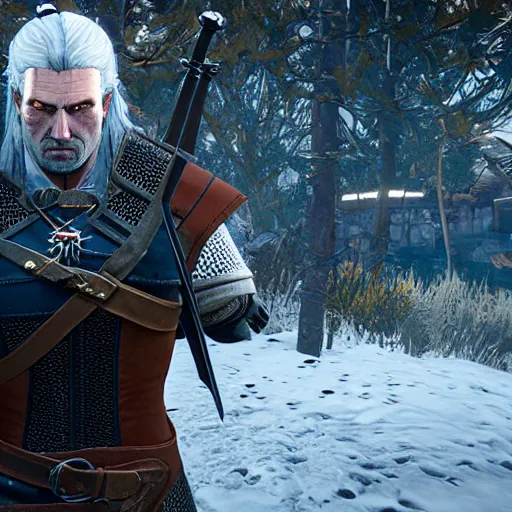 Prompt: Roberto Gómez Bolaños in the witcher 3