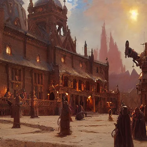 Image similar to aa movie set of a medieval movie with gigantic cameras, highly detailed painting by gaston bussiere, craig mullins, j. c. leyendecker