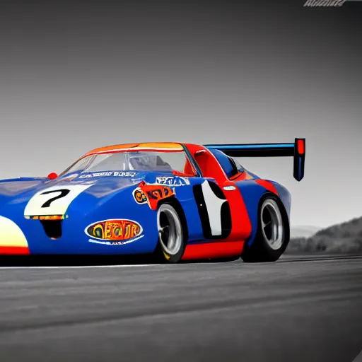 Image similar to high quality mac desktop background in the style of retro racing car livery