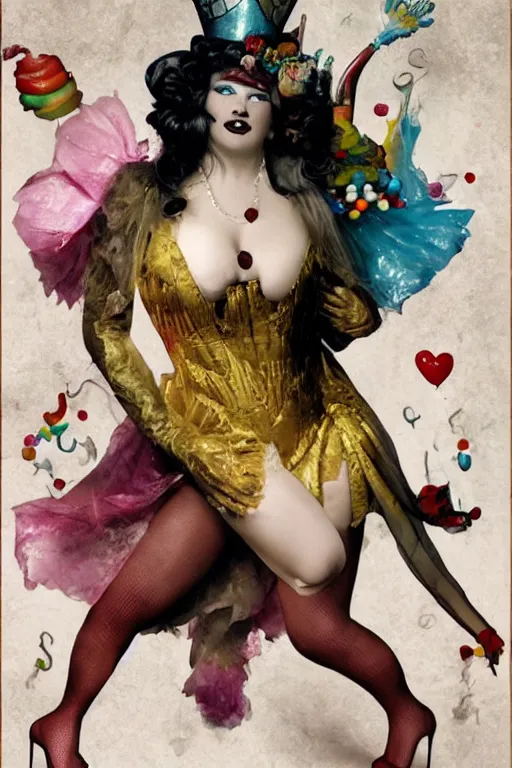 Prompt: the fat queen of the candy land | fairy tale | authoritarian | Michael Hussar |