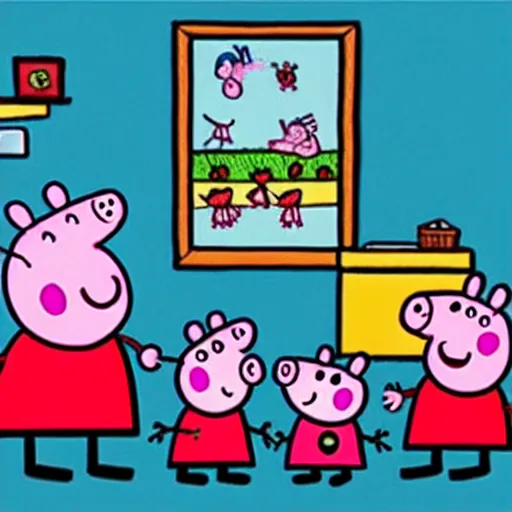 Prompt: peppa pig and the gallows