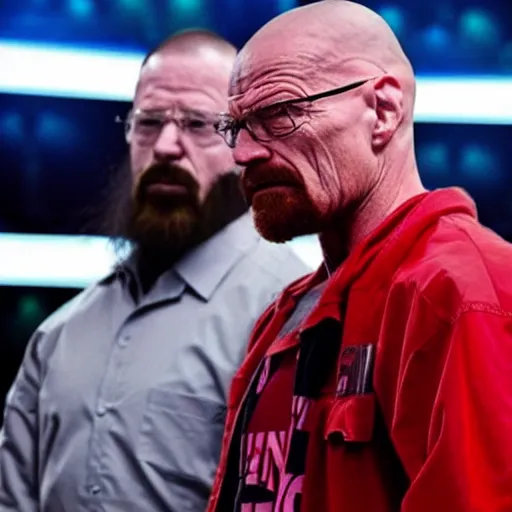 Prompt: walter white wrestles in wwe