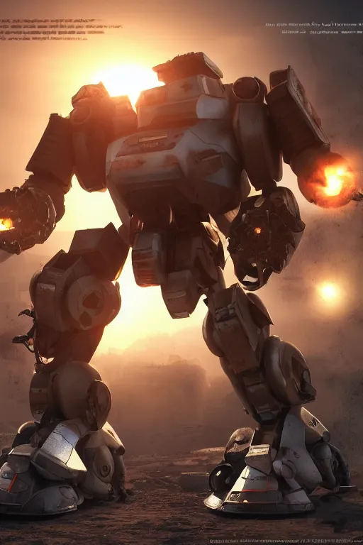 Image similar to mechwarrior 5 : mercenaries mech megaman transformer robot boss tank engine game octane render, 4 k, hd 2 0 2 2 3 d cgi rtx hdr style chrome reflexion glow fanart, global illumination ray tracing hdr fanart arstation by sung choi and eric pfeiffer and gabriel garza and casper konefal pixar and disney unreal zbrush central hardmesh