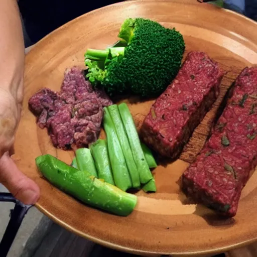 vegan eating meat for the first time Stable Diffusion OpenArt