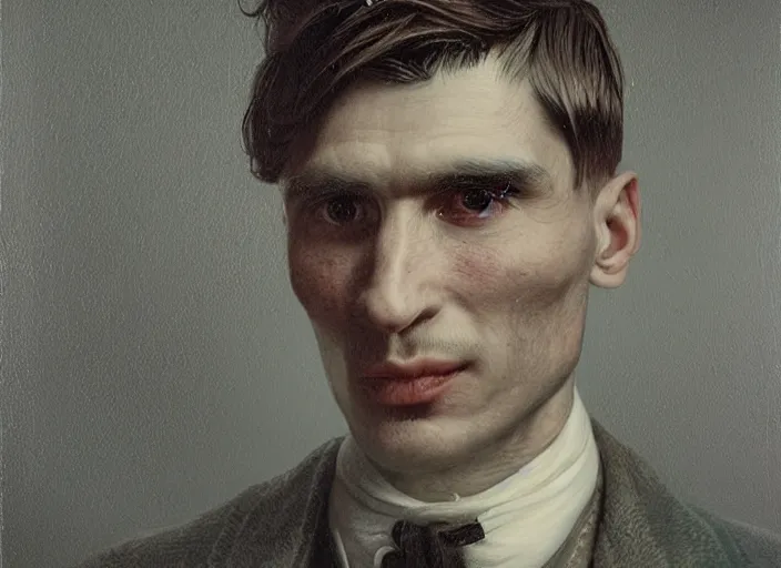 Prompt: thomas shelby made out of shrimp, lowbrow, matte painting, 3 - d highly detailed, in the style of mark ryden,