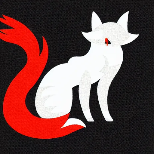 Image similar to fire fox with flames on a black background