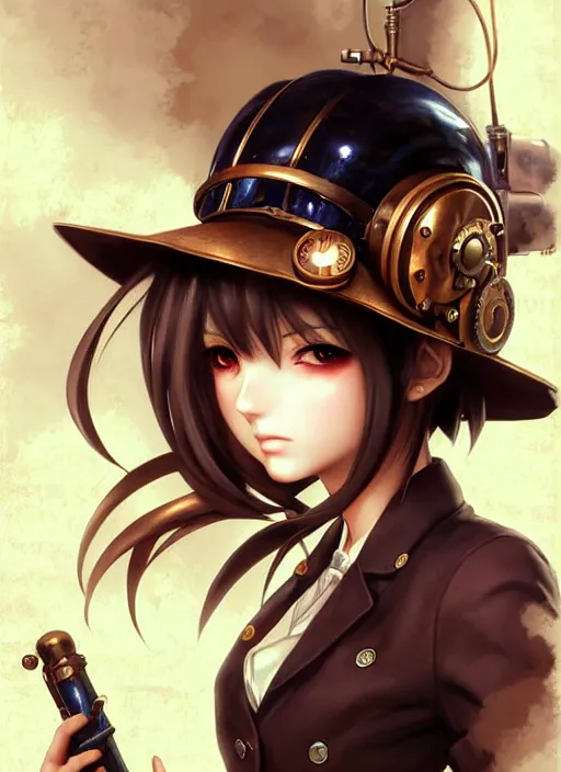 Image similar to portrait Anime Girl steampunk cute-fine-face, pretty face, realistic shaded Perfect face, fine details. Anime. Bioshock steampunk realistic shaded lighting by katsuhiro otomo ghost-in-the-shell, magali villeneuve, artgerm, rutkowski Jeremy Lipkin and Giuseppe Dangelico Pino and Michael Garmash and Rob Rey