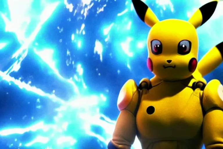 Image similar to samus aran as pikachu in the new live action pokemon movie