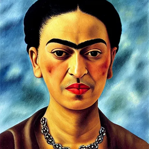 Prompt: Dr. Phil painted by frida kahlo