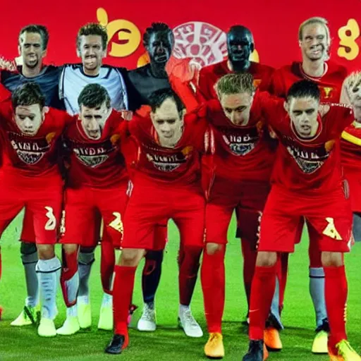 Image similar to mallorca fc players winning a champions league