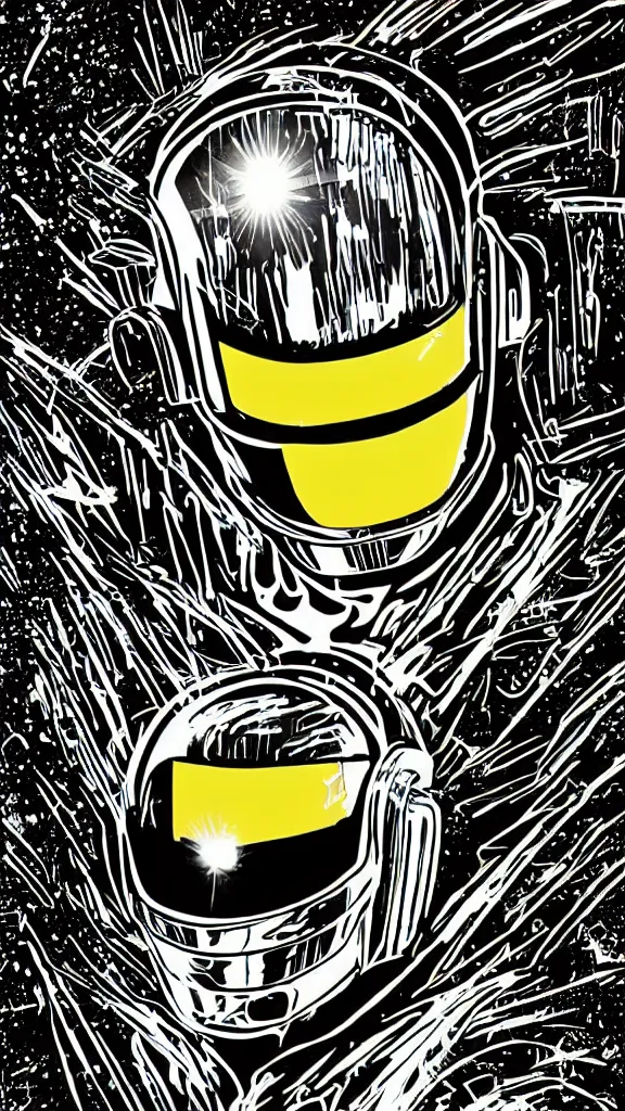 Prompt: Daft Punk concert poster by mcbess, full colour print, Techno concert advert, DAFT PUNK CONCERT 24 Aout 2022