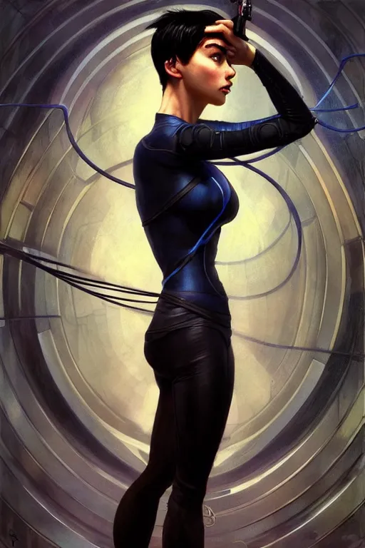 Prompt: some random tech guy as aeon flux profile picture by Margaret Keane, dynamic pose, intricate, detailed clothes, futuristic, fantasy, elegant, by Stanley Artgerm Lau, greg rutkowski, thomas kindkade, alphonse mucha, loish, norman Rockwell,