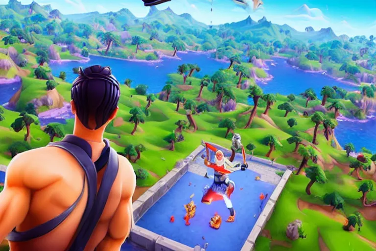 Image similar to xi jin ping playing fortnite