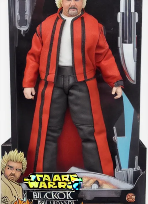 Prompt: star wars black series action figure of guy fieri, toy extremely detailed