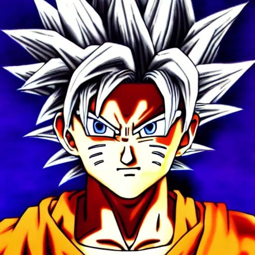 Image similar to ultra realistic portrait painting of a fusion of goku and naruto, art by akira toriyama, 4 k, dragon ball artstyle, cel shaded, highly detailed, epic lighting