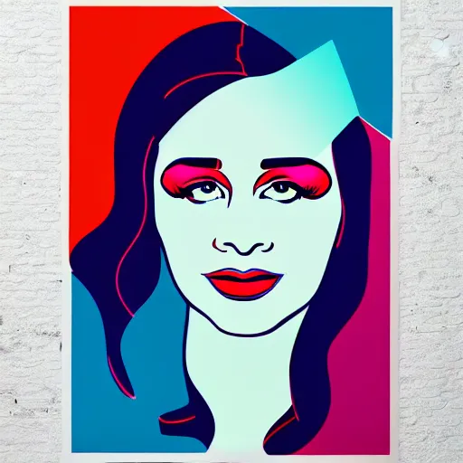 Image similar to pop art poster of a beautiful woman