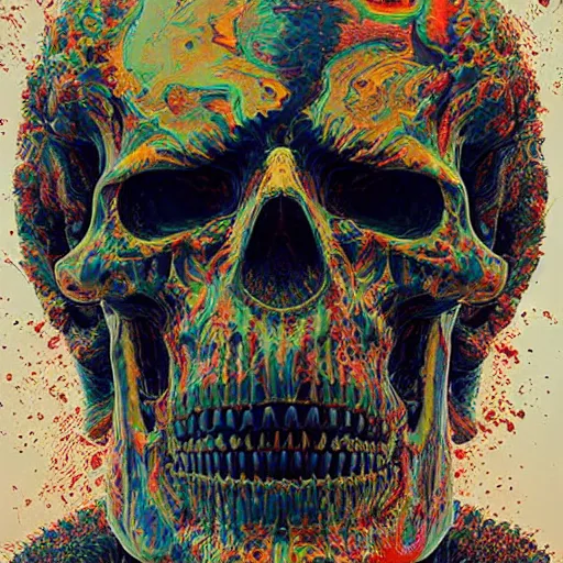 Image similar to portrait_of_a_melting_skull._intricate_abstract._psychedelic_liquod_embossed_intricate_artwork._by_Tooth_Wu_wlop_beeple_dan_mumford._octane_render_trending_on_artstat