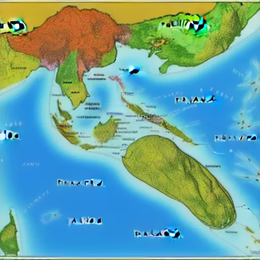 Prompt: ultra realistic geographical map of indonesia