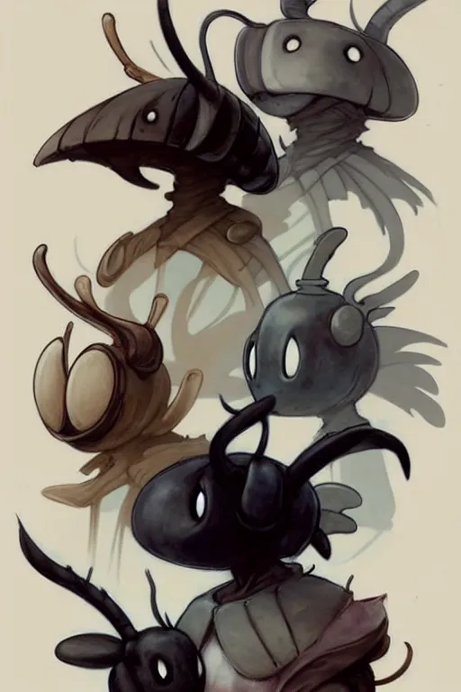 Image similar to ( ( ( ( ( 1 9 5 0 s hollow knight new characters. muted colors. ) ) ) ) ) by jean - baptiste monge!!!!!!!!!!!!!!!!!!!!!!!!!!!!!!