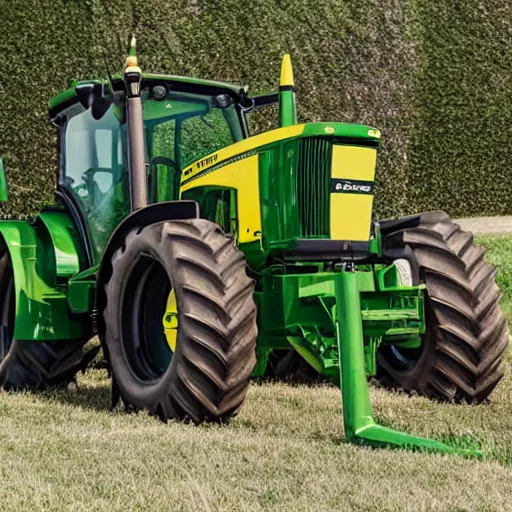 Image similar to john deere tractor armed with two gatling guns