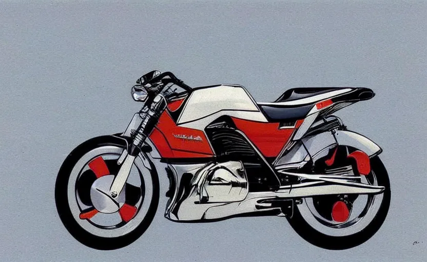 Prompt: 1 9 8 0 s yamaha motorcycle concept art,
